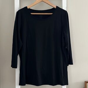 Woolx Merino Blend 3/4 Sleeve Crew Neck Top